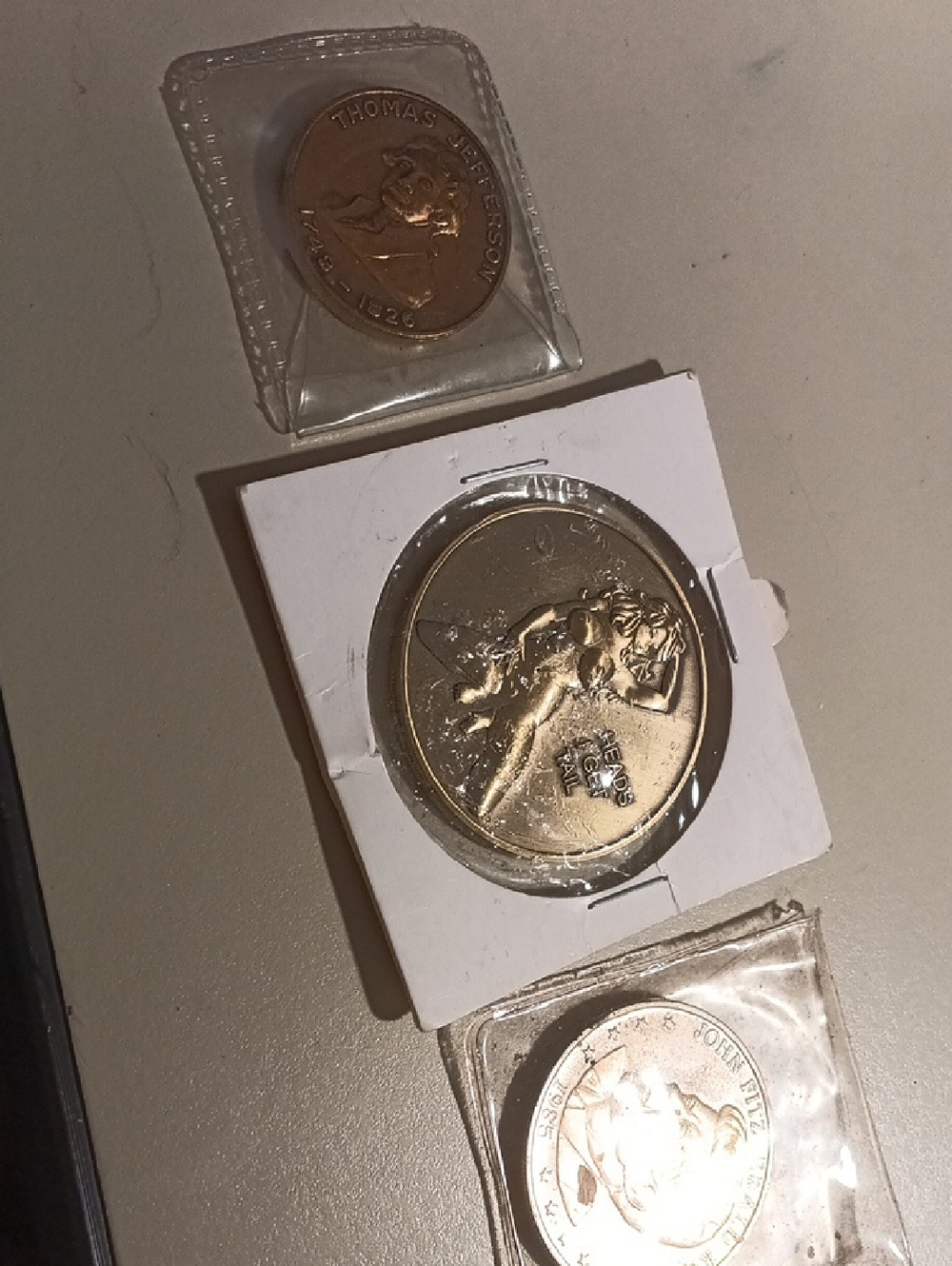 Gold Tone Collectible Coins - Decorative Home Accent